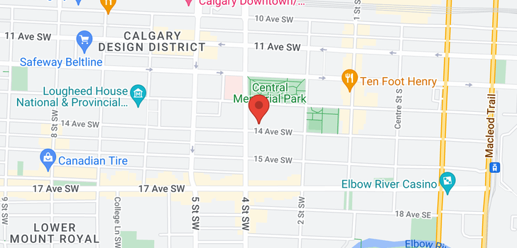 map of 803 340 14 Avenue SW